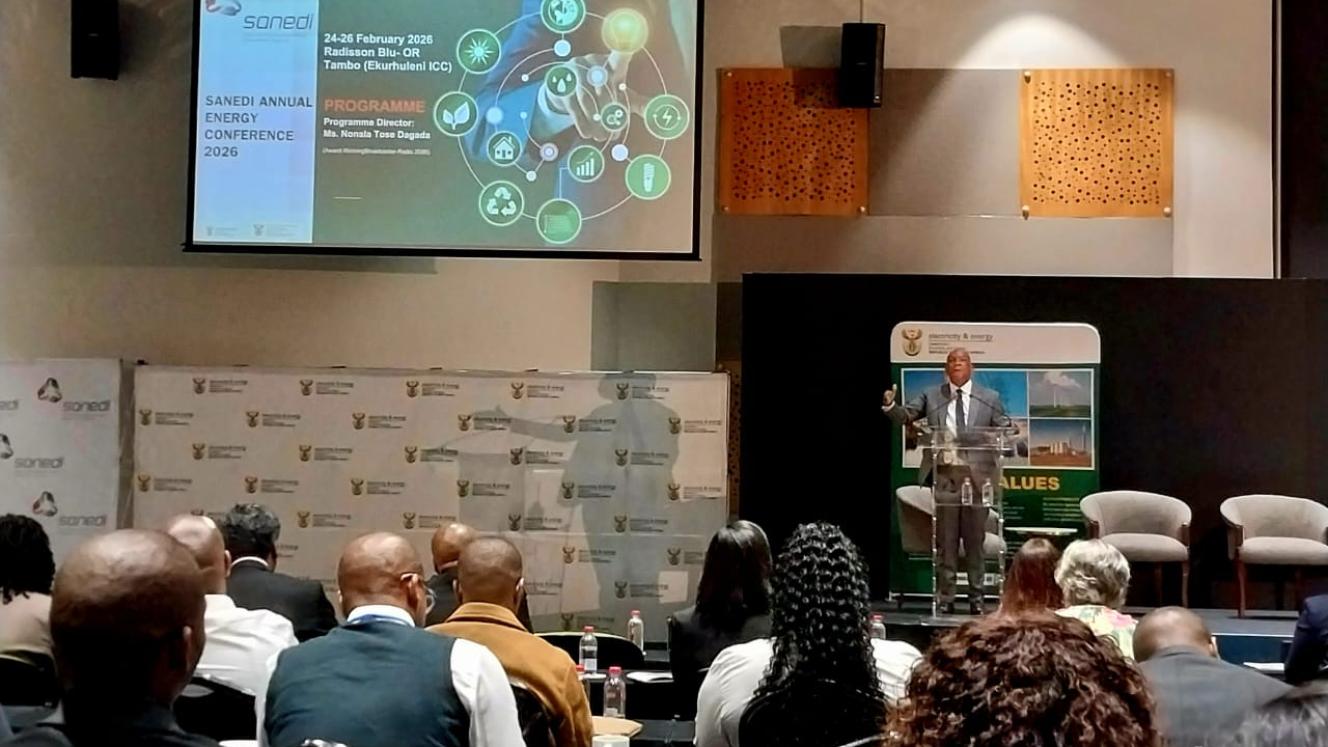 Minister of Electricity and Energy Kgosientsho Ramokgopa at the South African National Energy Development Institute annual energy conference.