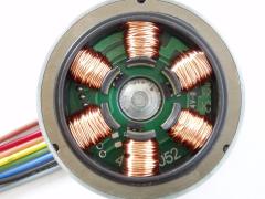 Stator winding of a brushless DC electric motor.